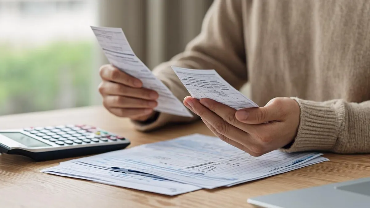 Comparing two years of grocery receipts with a calculator