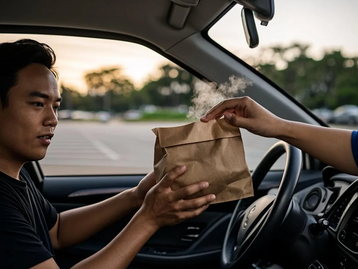 Drive-through menu board at a restaurant participating in the Restaurant Meals Program