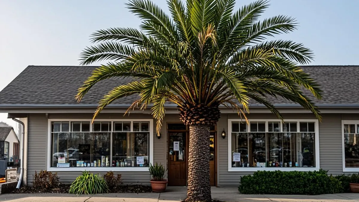 Small beach town grocery storefront on a sunny Florida street
