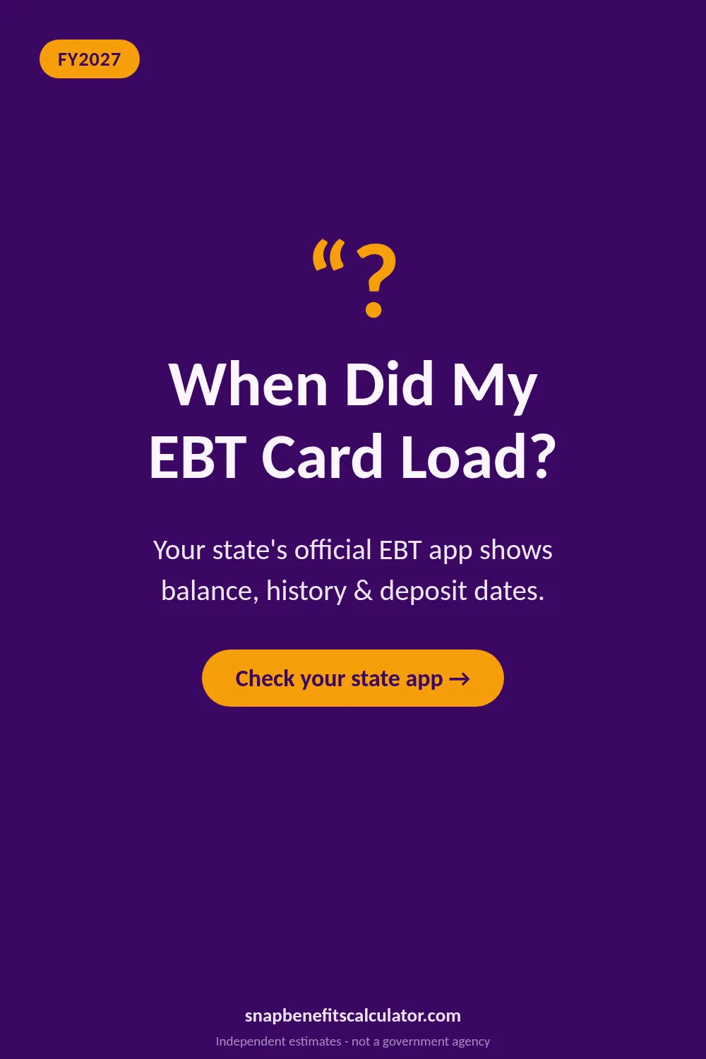 EBT Card Key Information
